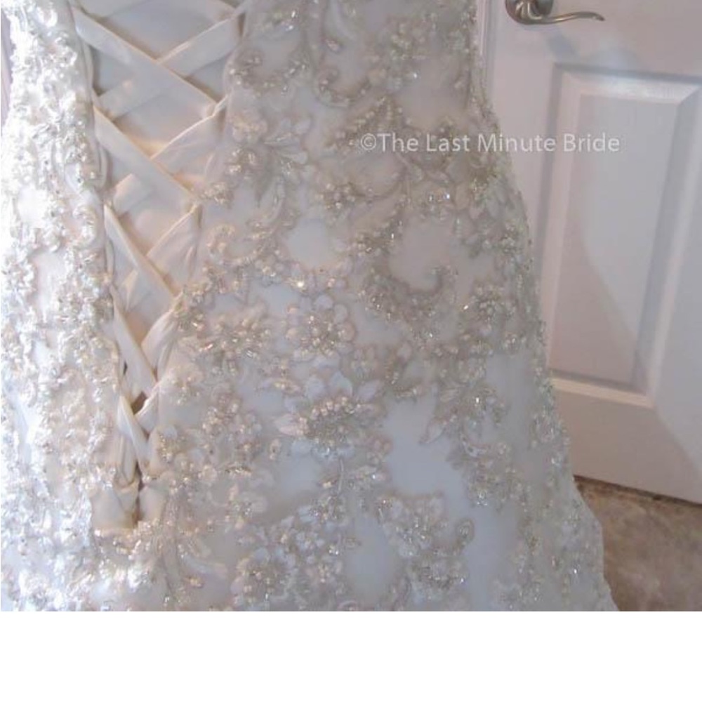 Maggie Sottero Ivory Ball Gown with Silver Beaded Bodice - Picture 11 of 11